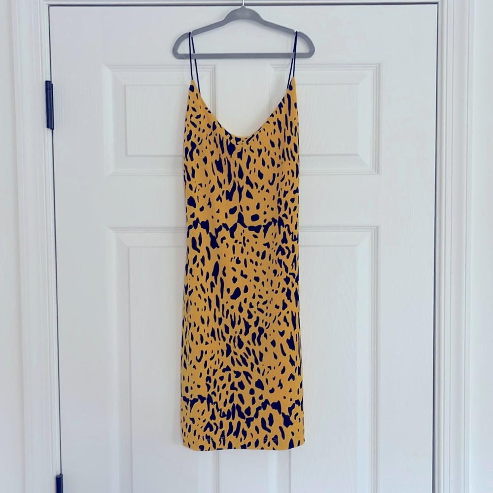 Bright yellow Cheetah/Leopard Print Mini Dress